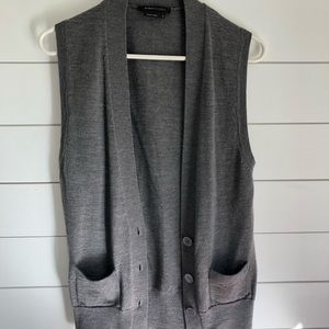 BCBG Max Azria Wool Button Front Sweater Vest